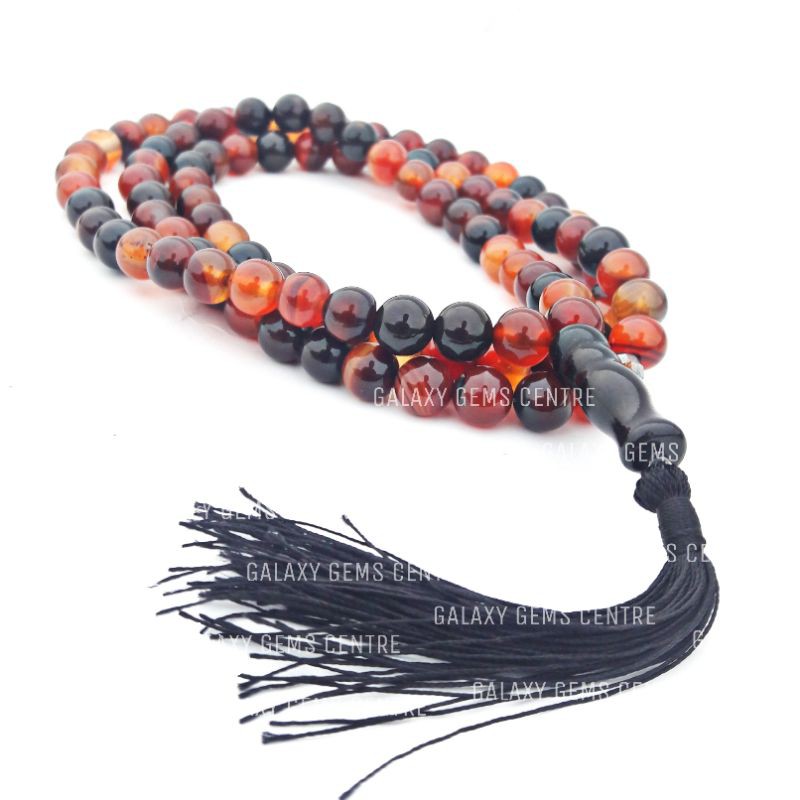 Tasbih Batu Akik Sulaiman Madu 99 Butir Original