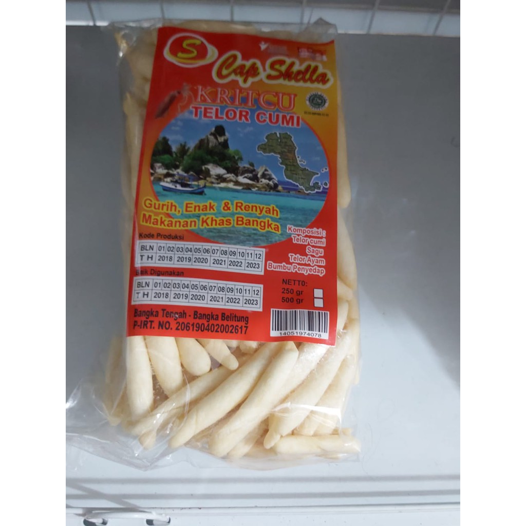 

Kritcu - Telor Cumi Cap Shella Asli Bangka 250gr / Kritcu Kerupuk Bangka