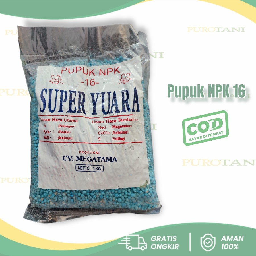 Pupuk NPK 16-16-16 Pupuk NPK Biru Super Yuara mempercepat Tumbuh Daun dan Buah