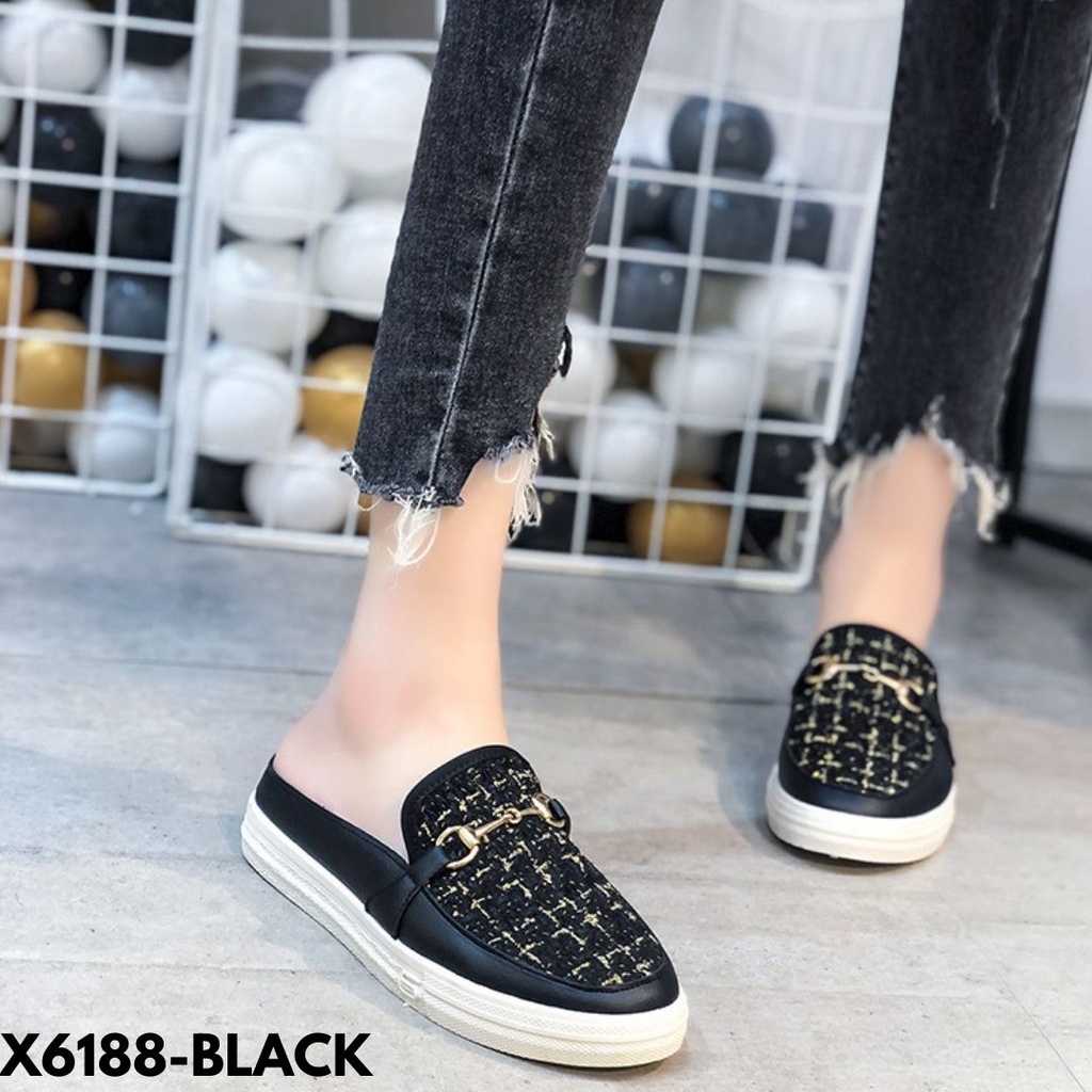 SEPATU SNEAKERS WANITA SLIP-ON CLASSY DAILY MODE BASIC COLOUR BAHAN CANVAS IMPORT 6188