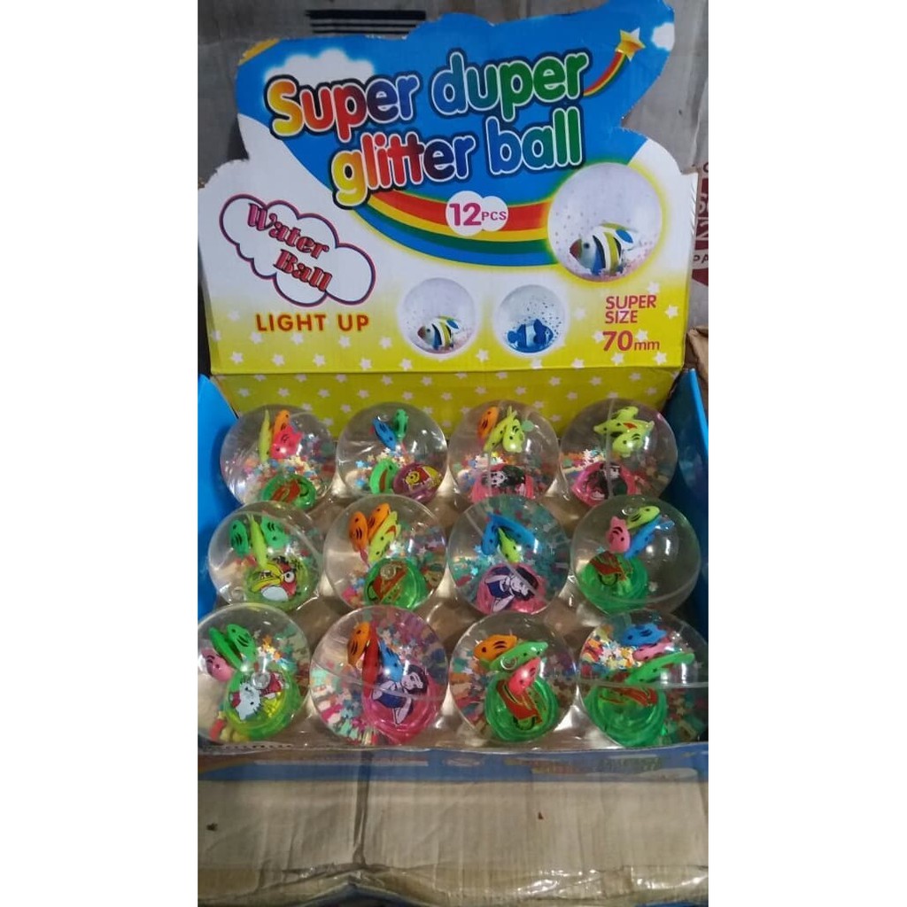 SUPER DUPER GLITTER BALL WATER BALL MAINAN BOLA BEKEL AIR NYALA 70 MM