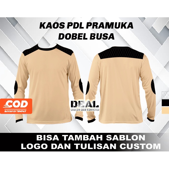 Kaos pramuka PDL / lapangan seragam pramuka lengan panjang dobel busa custom sablon sesukamu