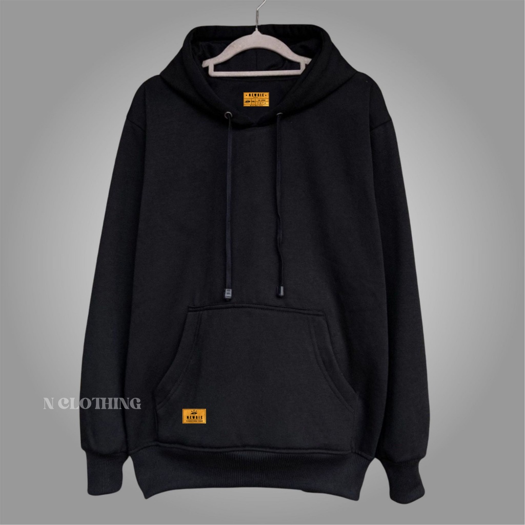 Hoodie Premium Sweater Hoodie Pria Polos Warna Hitam Distro Original Tebal Size M L XL XXL Hodie Laki Hight Quality Local Brand