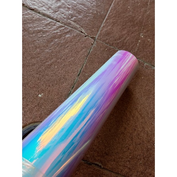 sticker skotlet warna krom bunglon per meter