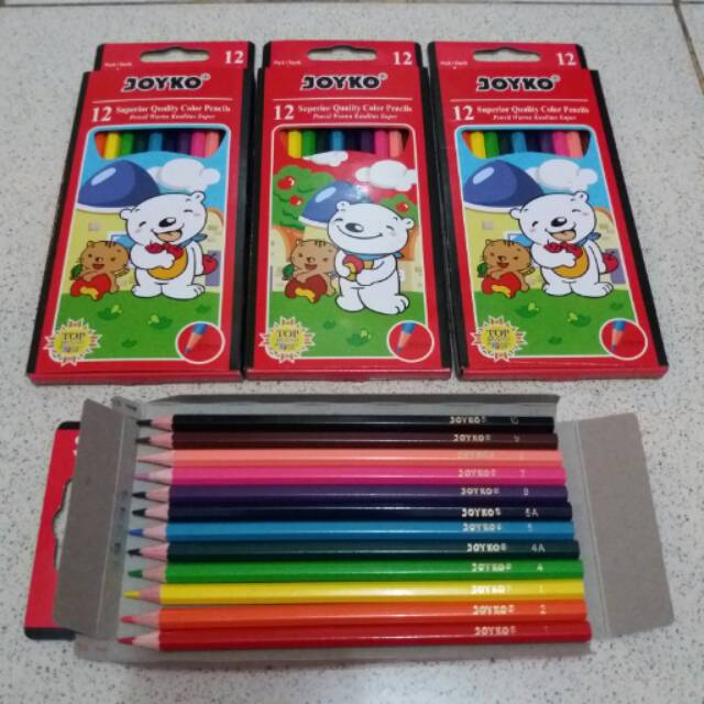 Jual Pensil Warna Joyko Besar / Pensil 12 Warna Joyko/Pensil Warna 12