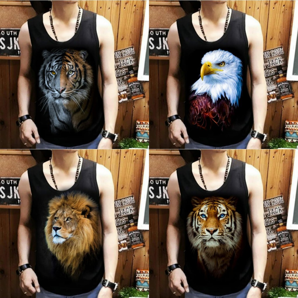 Singlet lekton pria motif campur