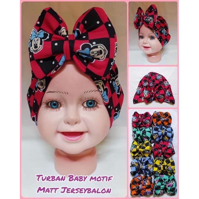 TURBAN ANAK MOTIF MICKEY / CIPUT BAYI