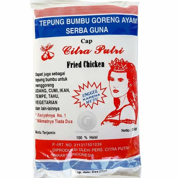 

TERBARU SayurHD tepung bumbu ayam goreng serbaguna cap citra putri