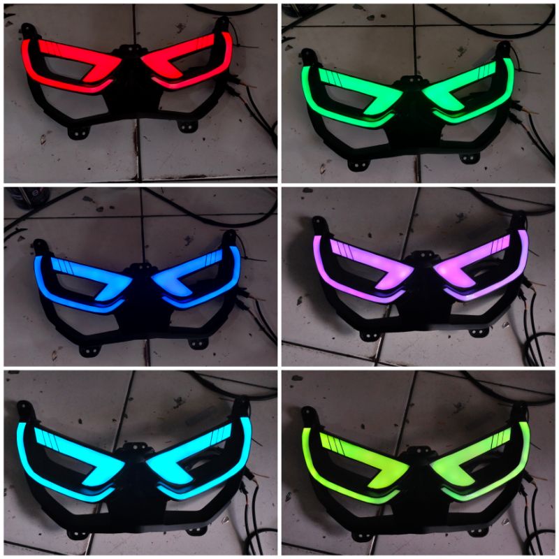 PAKET HEADLAMP / LAMPU DEPAN YAMAHA NEW NMAX LENGKAP DENGAN ALIS / FRAME CUSTOM LAZY SATU WARNA/RGB 