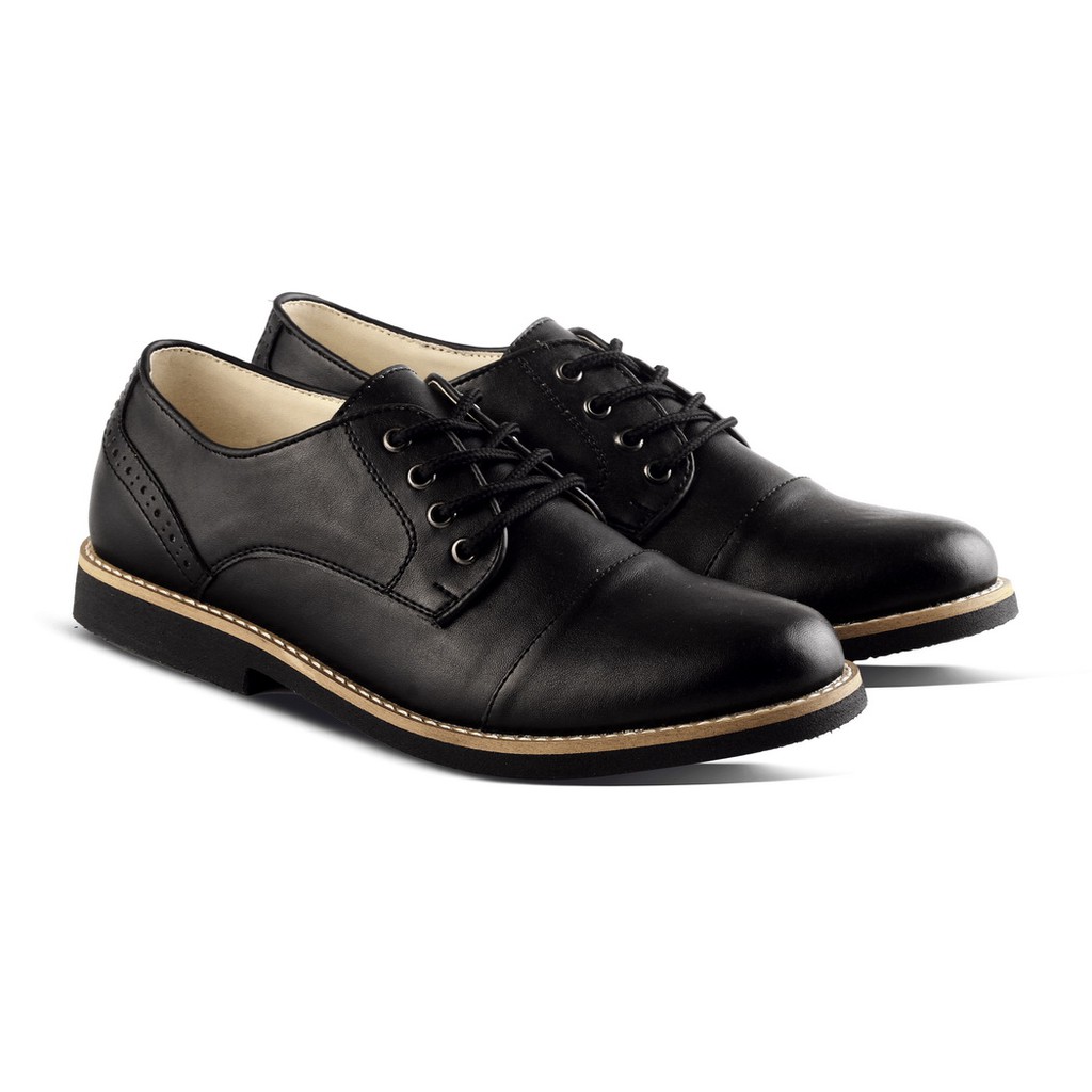 Hawkin Black | 39-44 | Sepatu Pantofel Oxford Hitam Kasual Kerja Kuliah Pria Men Original | FORIND x Story of Monday Mndy