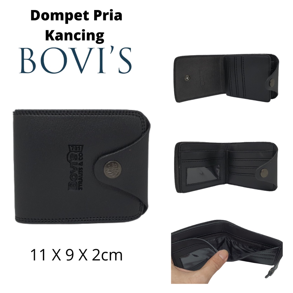 Dompet Pria Cowok Bovis Kancing Original Harga Murah Model Keren Anak Muda Terbaru dan Kekinian Kualitas Distro Bahan Premium