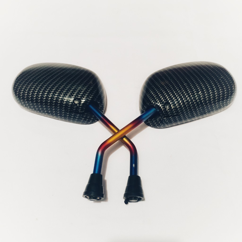 DIJUAL MURAH SPION CARBON TIANG TWOTONE BIRU KUNING CAT VARIASI MOTOR MATIC YAMAHA MIO