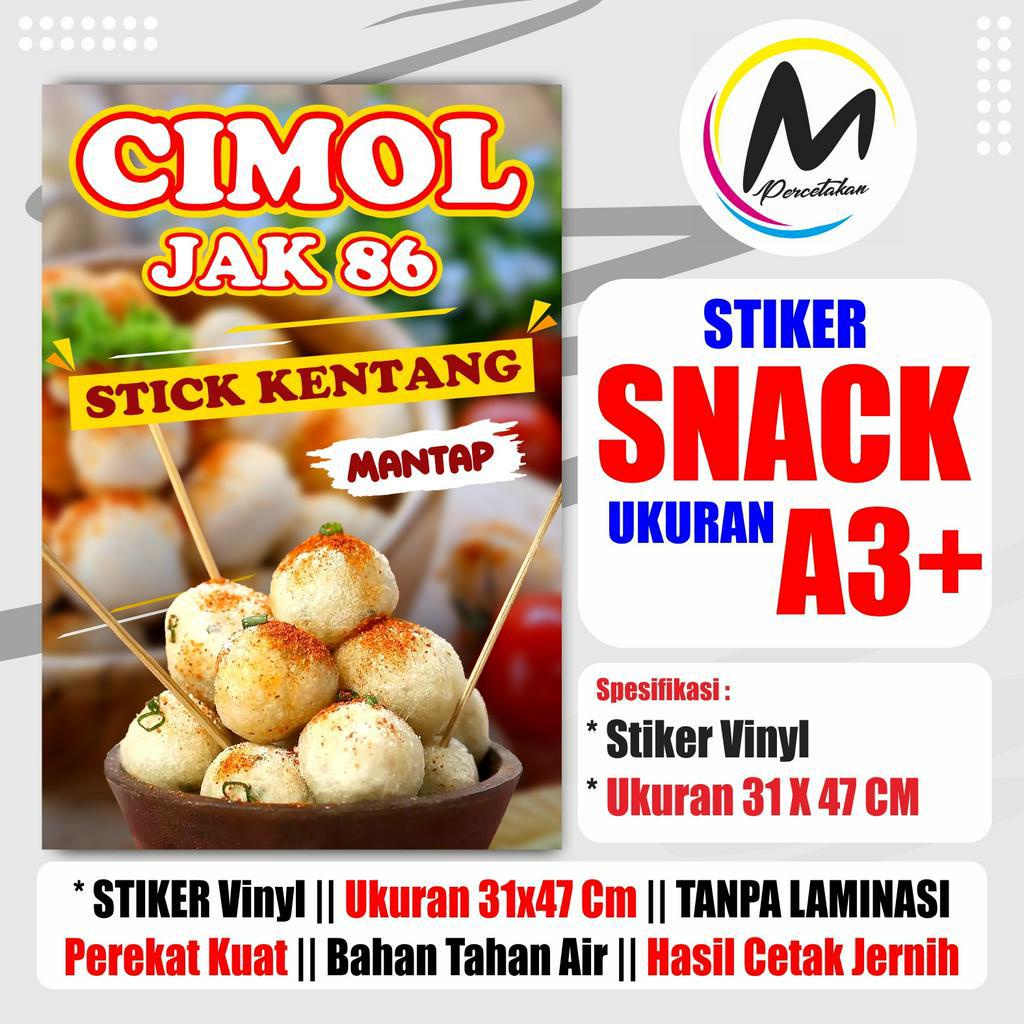 

CETAK STIKER MAKANAN / STIKER SNACK / STIKER STANDBOOTH / STIKER GEROBAK