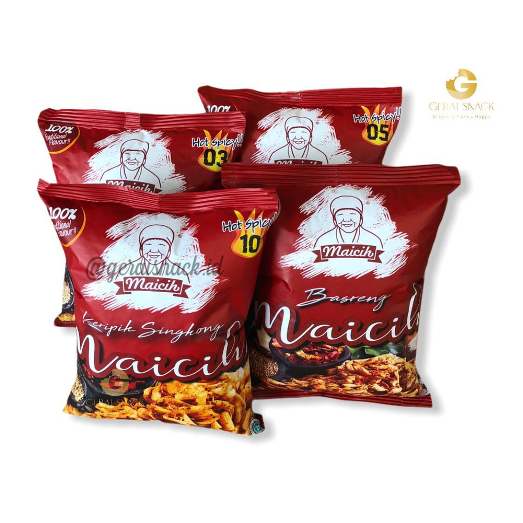 [TERLARIS] Keripik Maicih Bob Logo Hadap Depan Asli Bandung 100g