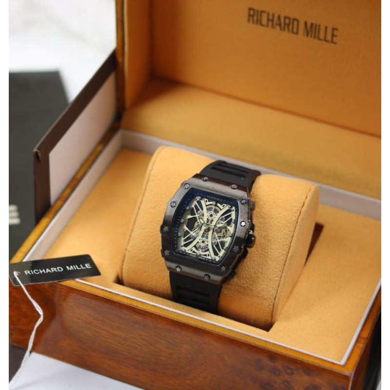 Jam Tangan Pria Richard Mile RM 1144 Rubber Kwalitas Premium - Free Box Batre Cadangan Original
