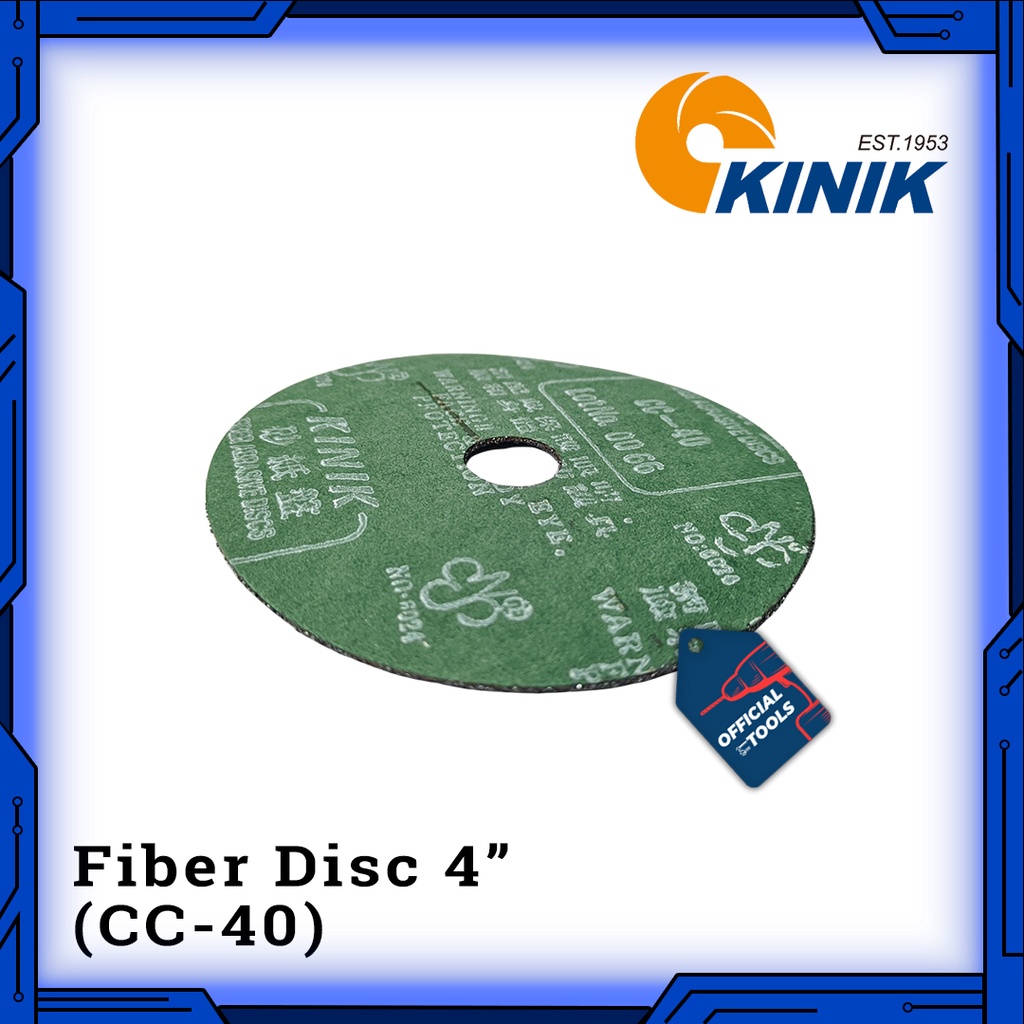 Amplas Bulat 4" Kinik Fiber Fibre Disc Grit CC40 CC 40