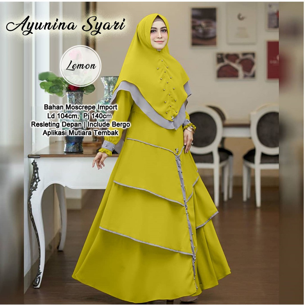 PAKAIAN MUSLIM WANITA SYARI GAMIS MAXI AYUNINA DMR