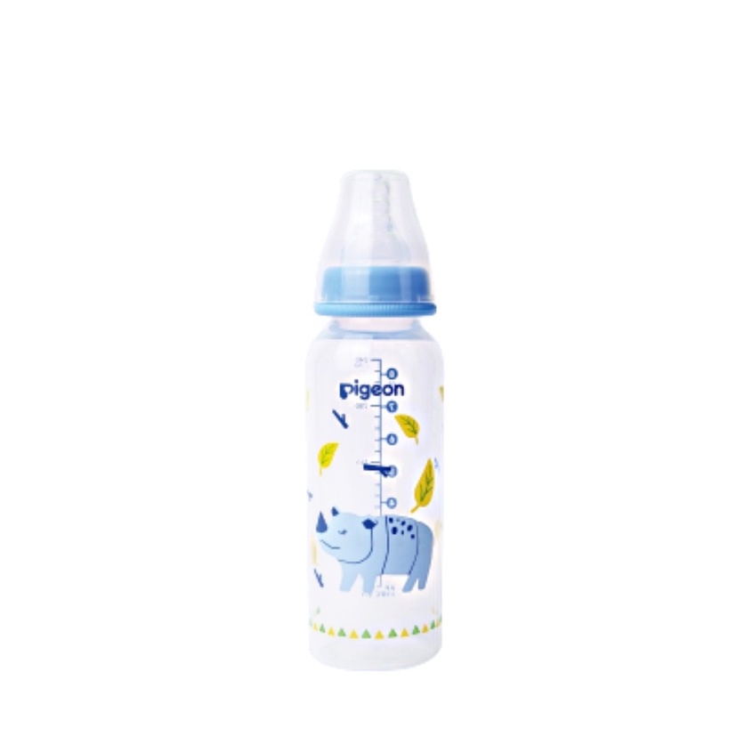 Pigeon Botol Susu Peristaltic Nipple Round Nursing Bottle PP RP Slim Neck New Rhino Badak 240ml