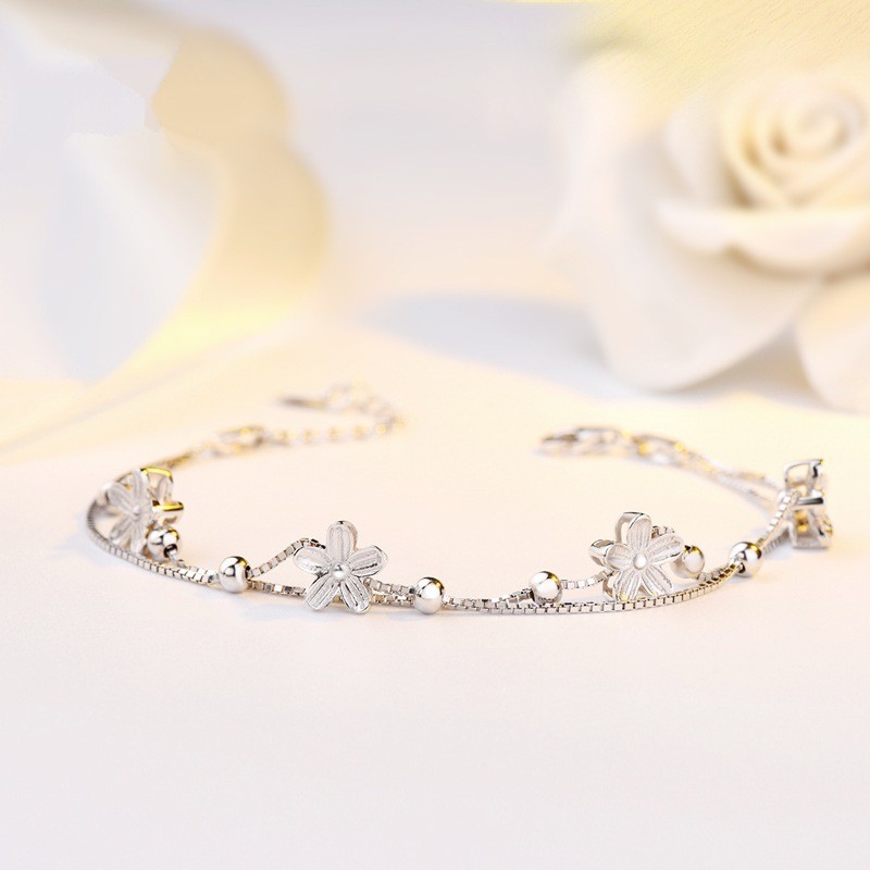 Gelang Perak Asli / Bracelet S925 / Sterling Silver /Wanita Korea Unik bracelet / Charm Gelang pria & Wanita / Gelang Couple / Gelang TitaniumA6-G