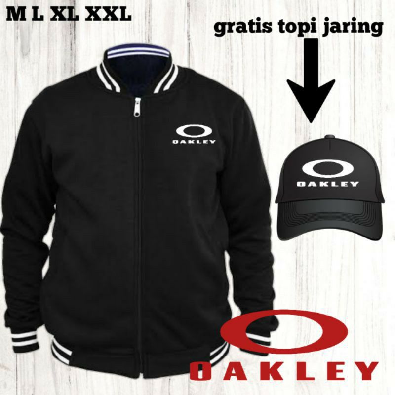 JAKET VARSITY OAKLEY MURAH BONUS TOPI