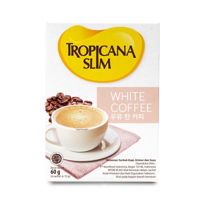 

Tropicana Slim White Coffee 4 Sachet 60 Gr (15gr x 4)