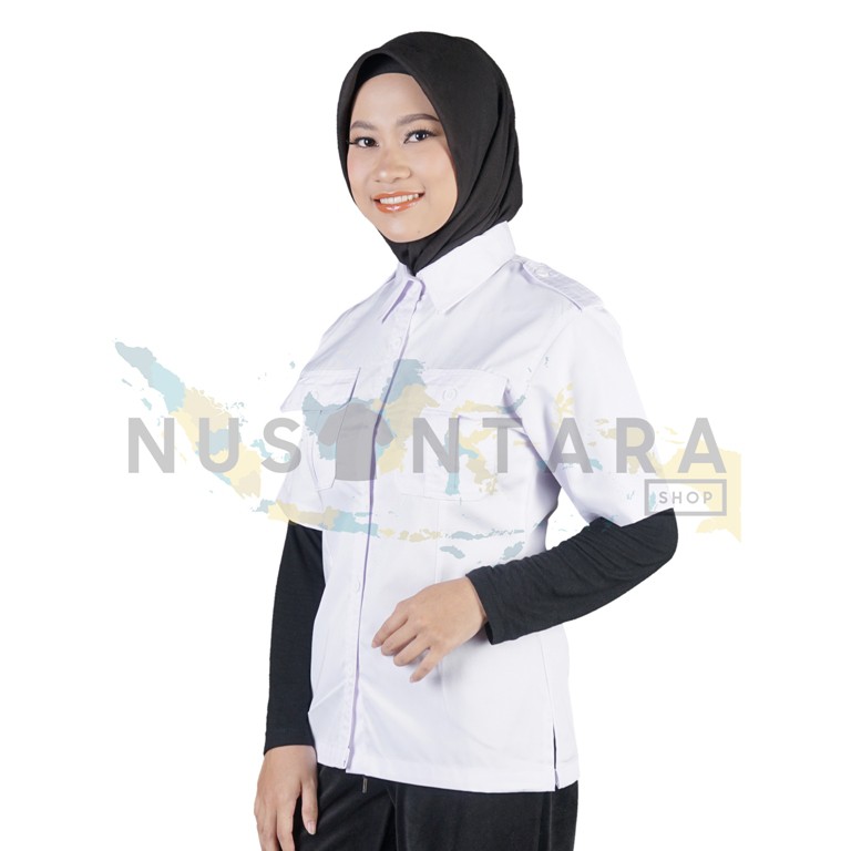 Kemeja putih dinas Pns Wanita Baju Putih Kerja  Pdh Pns Wanita Lengan Pendek Kemeja Atasan Putih Kerja Wanita Baju Dinas Putih Pns Pemda Seragam Putih Pdh Kemeja Dinas Baju Profesi Kemeja Putih Atasan