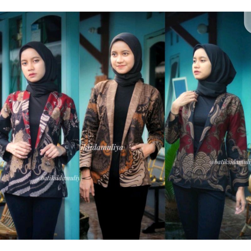 Jual BAJU BATIK BLAZER BLOUSE OUTER SERAGAM KERJA SERAGAM KANTOR MODEL ...