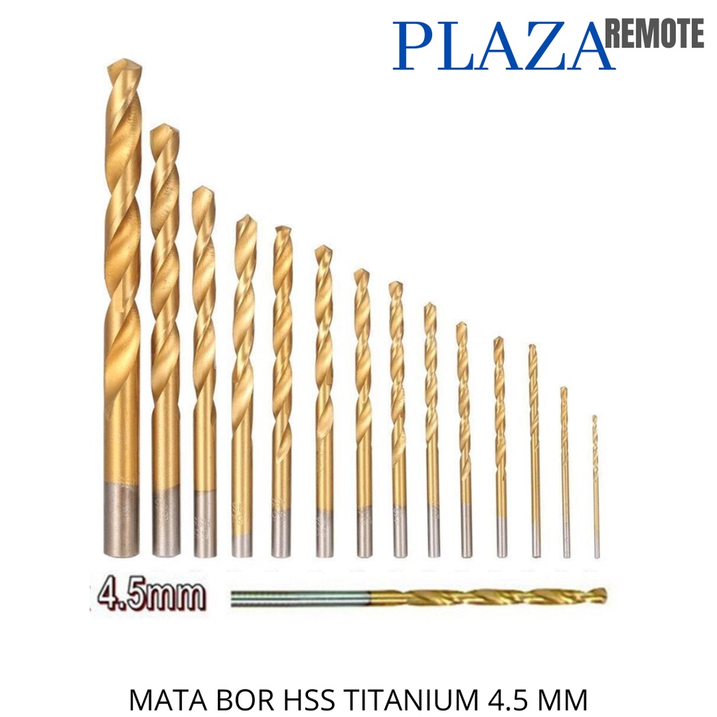 MATA BOR HSS TITANIUM COATED KAYU LOGAM BESI ALUMUNIUM 4.5 MM