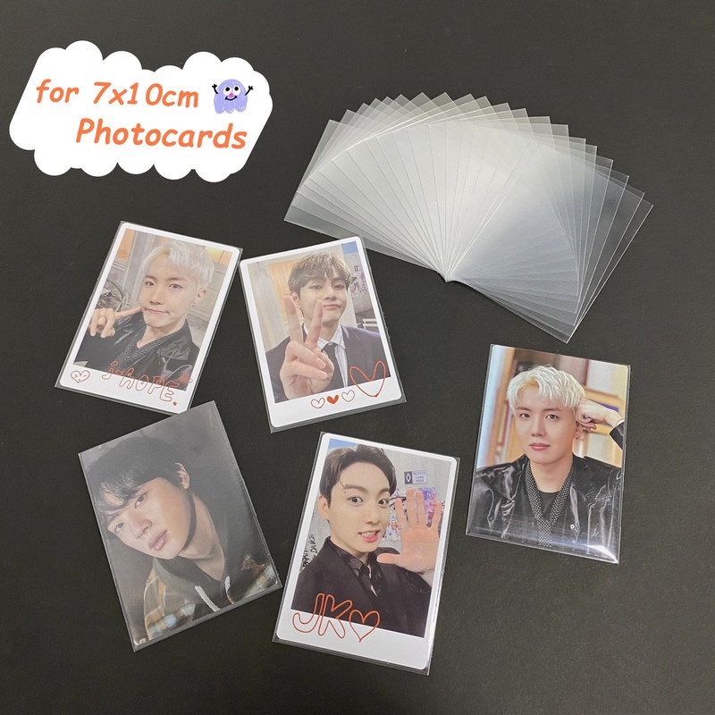 50pcs Pelindung Kartu Mpc Transparan Ukuran 7x10cm Untuk Foto Mini