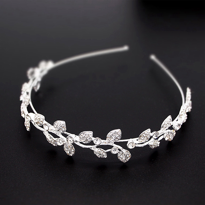 Bando Tiara Kristal Berlian Imitasi Warna Silver Untuk Pengantin/Ulang Tahun/Pernikahan