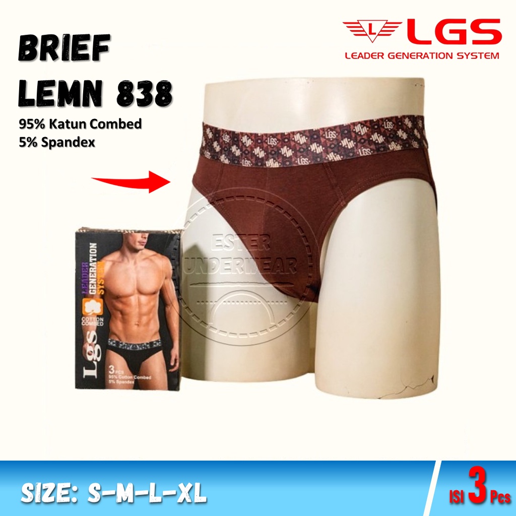 Celana Dalam LGS 838 ISI 3PCS|BRIEF LGS KARET MOTIF BATIK