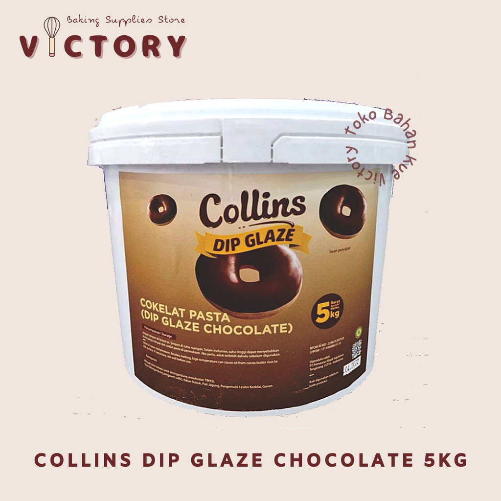 

[5KG] COLLINS Dip Glaze Chocolate - Topping Donat, Croffle, dll