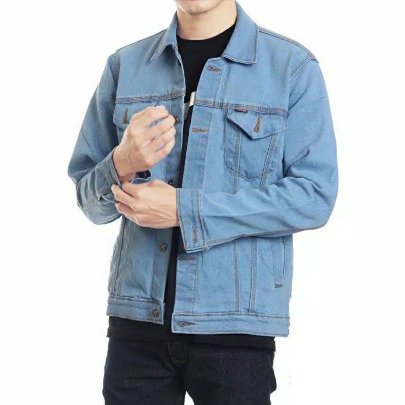 JAKET JEANS PREMIUM LEVI'S COWO CEWEK SNOW OVERSIZE SOBEK-Biru BLITZ