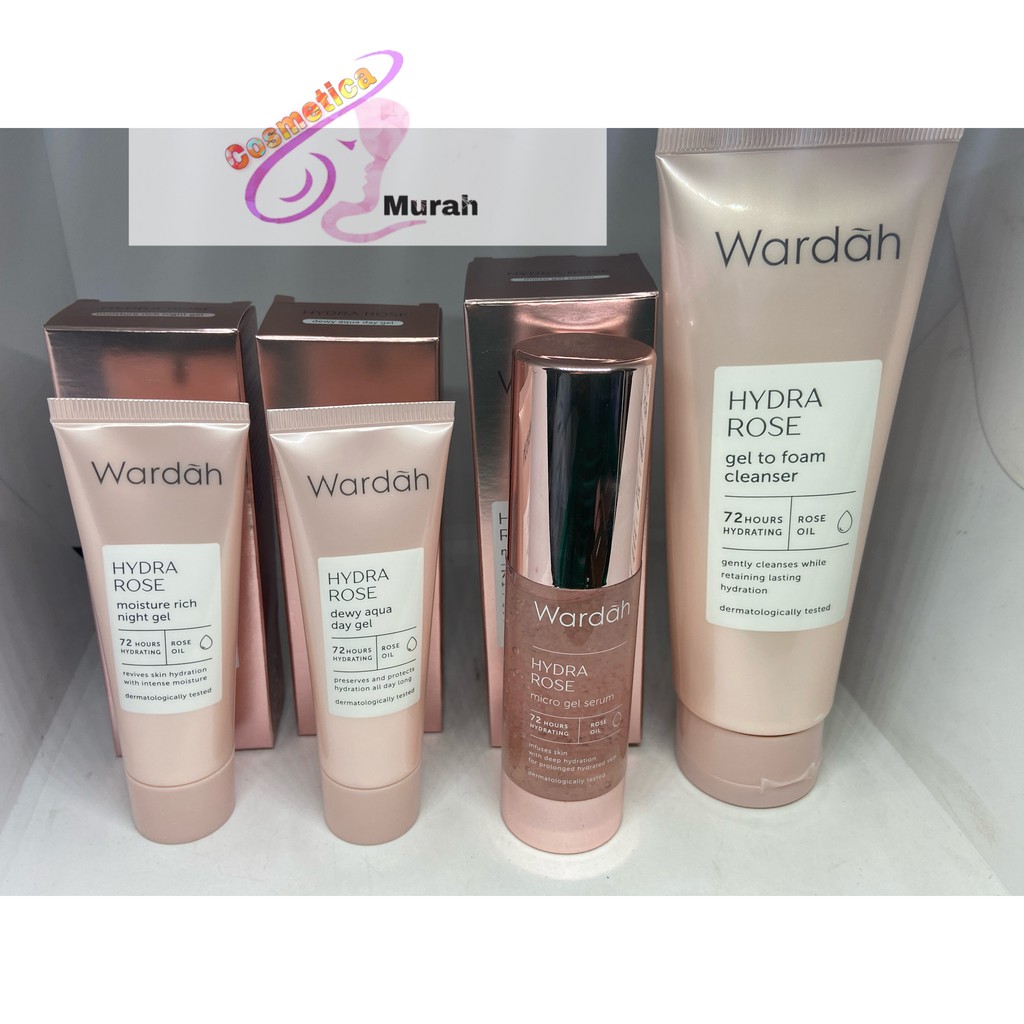 Paket lengkap wardah hydra rose kecil / paket lengkap wardah hydra rose 17 ml