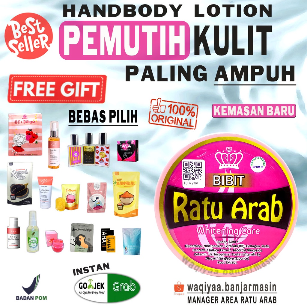 Bibit Ratu Arab Original Hand Body Lotion BPOM Free Gift Bebas Pilih