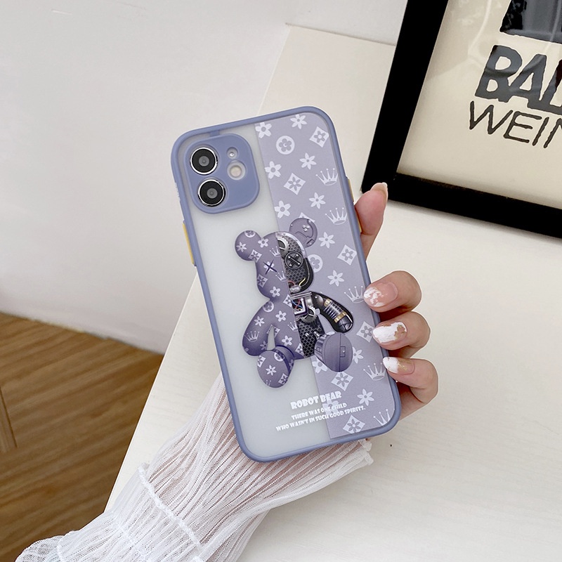 Soft Case Silikon Motif Kartun Beruang Untuk IPhone 12 13 11 Pro Max X Xs Max Xr 5509