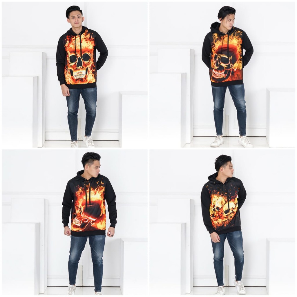 Hoodie Pria / Jaket Pria / Sweater Diskon / Hoodie Printing Tengkorak