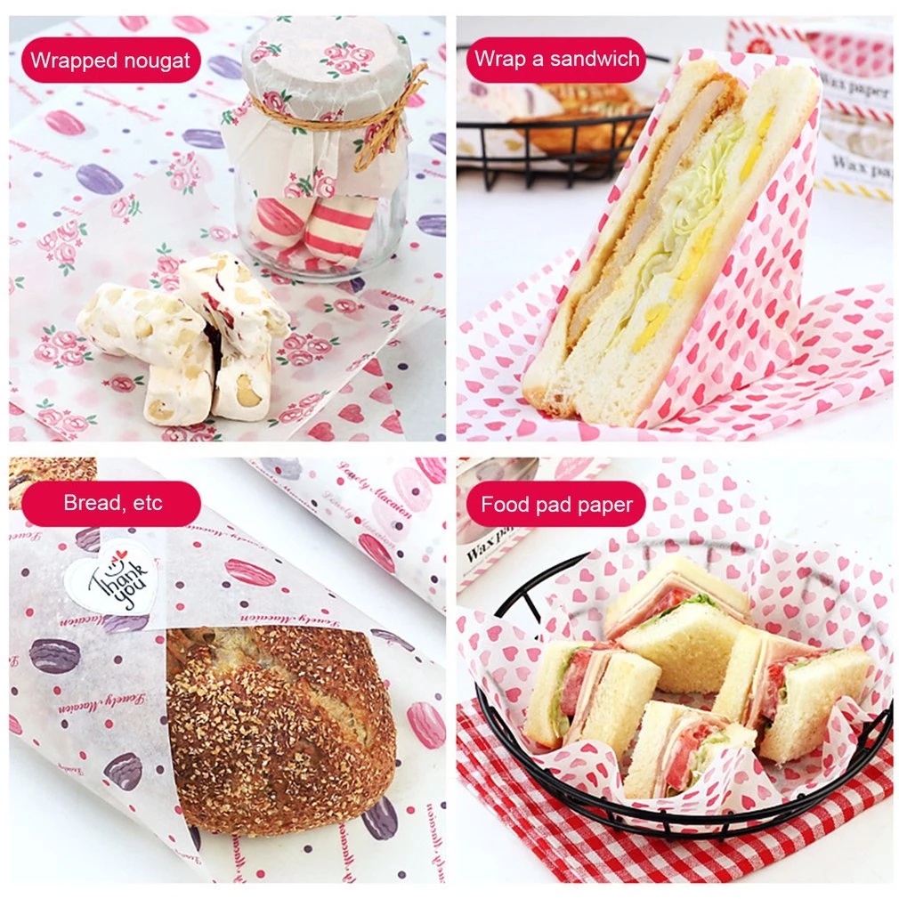 10 Lembar / Set Kertas Pembungkus Roti Sandwich Burger Kentang Goreng Anti Lengket Food Grade