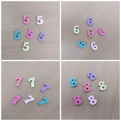 1PC - 1.5 CM ANGKA KAYU KECIL WARNA SOFT