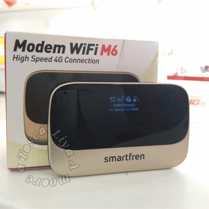 Mifi 4G Router Modem Wifi 4G Smartfren 4G Andromax M5 Free Kuota 70Gb - Emas