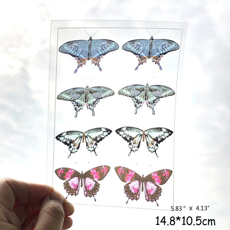 Siy 5 Lembar Stiker Butterfly Kristal Epoxy Resin Untuk Dekorasi Nail Art Diy