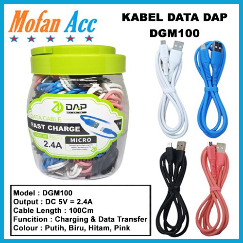 Jual MICRO USB Cable DAP DGM100 Kabel Data Charger 2.4A charge casan