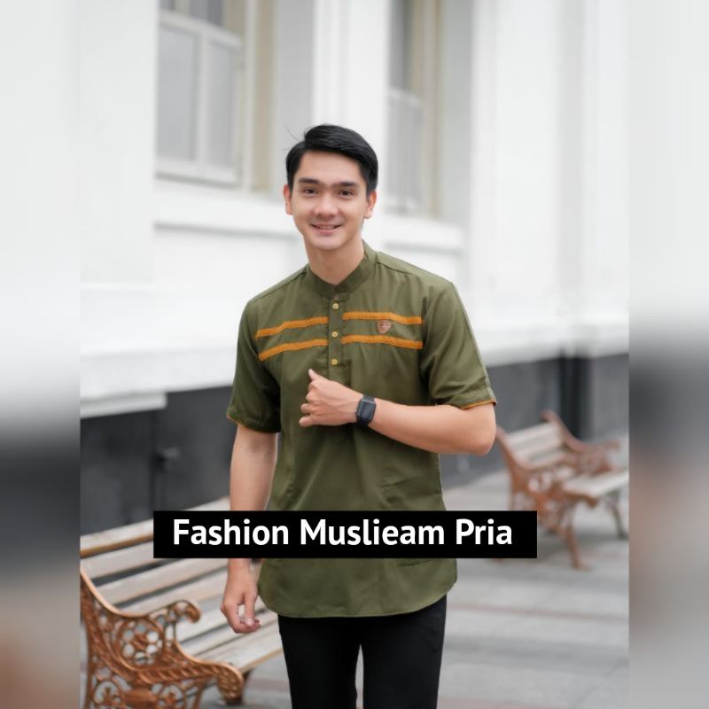 Bisa Bayar Di rumah Baju Koko Pria Dewasa Terbaru Kurta Pria Dewasa Lengan Pendek Matt Katun Serap Keringat Adem Tebal