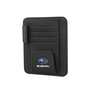 Subaru Tas Pouch Organizer CD DVD Kacamata Pen Bahan Kulit Untuk Sun Visor Mobil