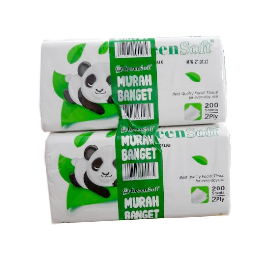 

Tisu Green Soft Facial 200 ply x 2 pack / Tisu Greensoft