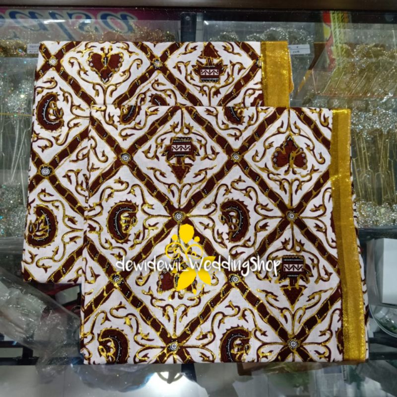 [Sepasang] Jarik Pengantin Prodo - Motif Sido Luhur (Gold &amp; Silver) || Instan &amp; Lembaran