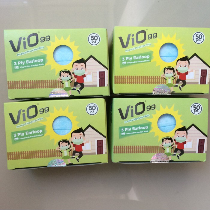 Vio 99 Masker Anak 3 Ply Earloop isi 50pcs KOTAK