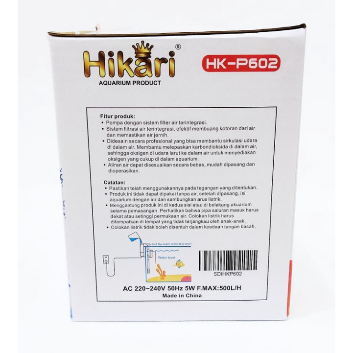 Pompa Aquarium slim hanging filter HIKARI HK P602