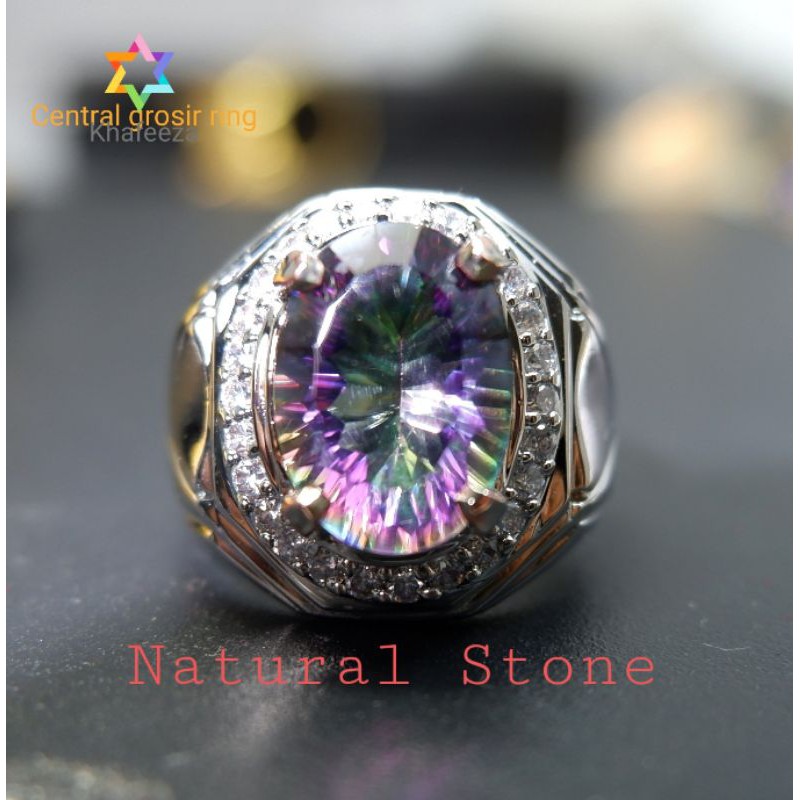 Cincin Batu Asli Mistique Quartz Co Cincin Pria Batu akik