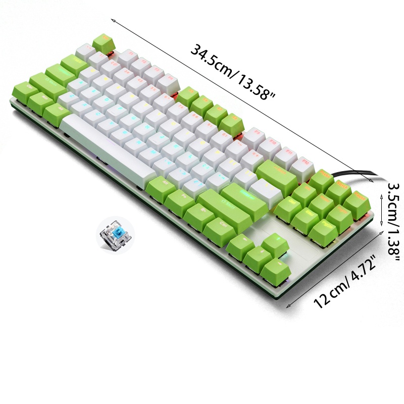 Vivi Keyboard Gaming Mekanikal 87 Tombol Antighosting Dengan Backlight RGB / Biru / Merah